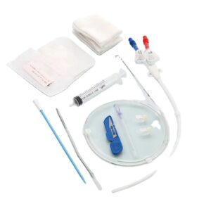 Hemodialysis catheter set kit